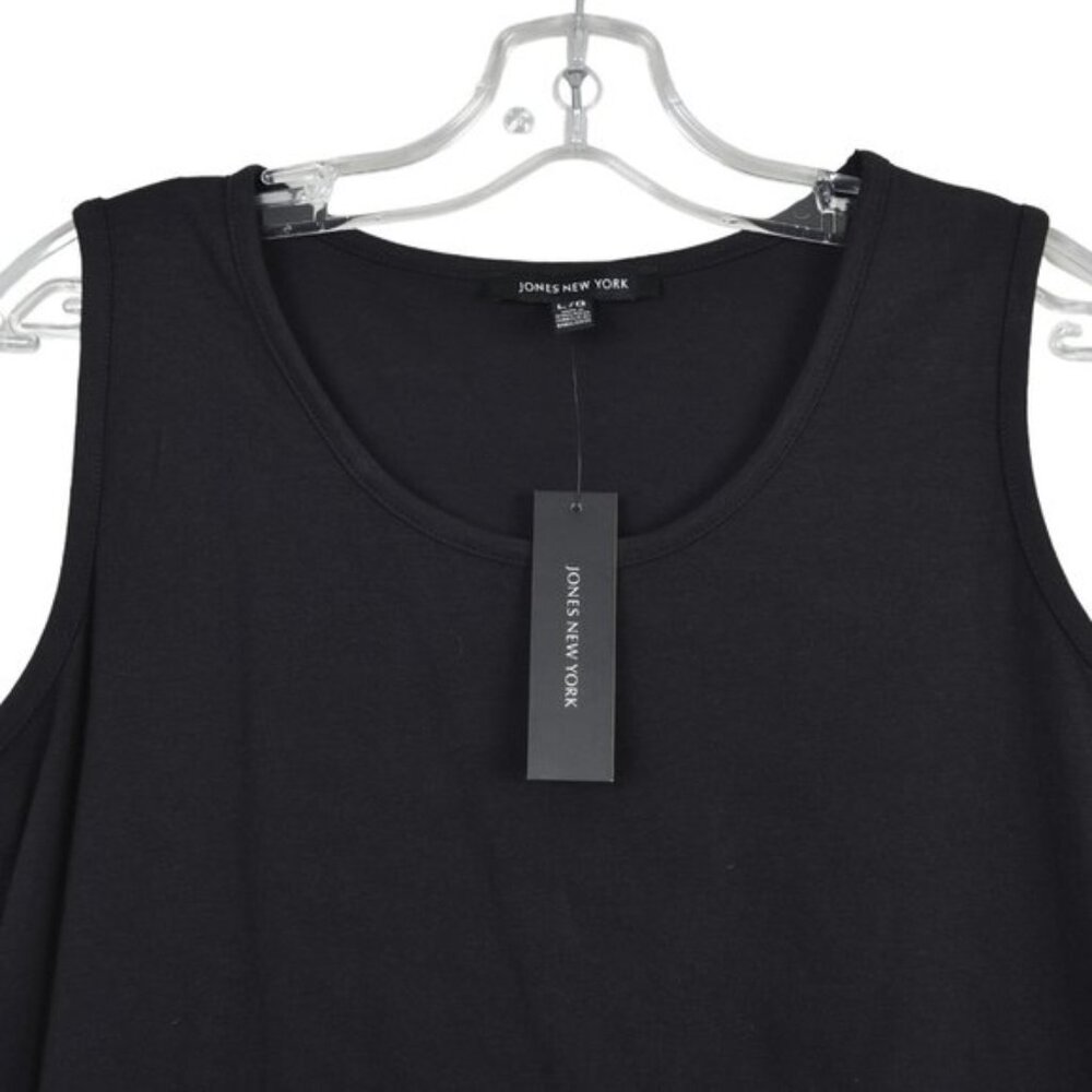 Jones York Black Tank Top Sleeveless Cotton Size Large - Picture 2 of 8